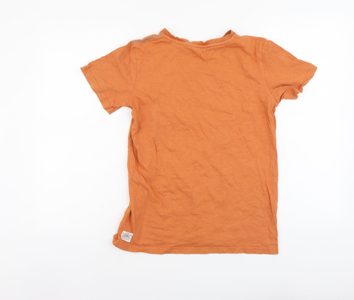 Fat Face Boys Orange Cotton Basic T-Shirt Size 12-13 Years Round Neck Pullover - Better a Bad day at Sea