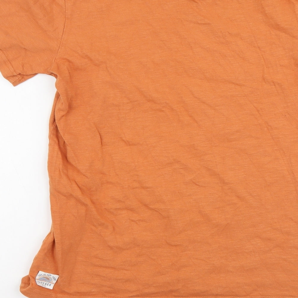 Fat Face Boys Orange Cotton Basic T-Shirt Size 12-13 Years Round Neck Pullover - Better a Bad day at Sea