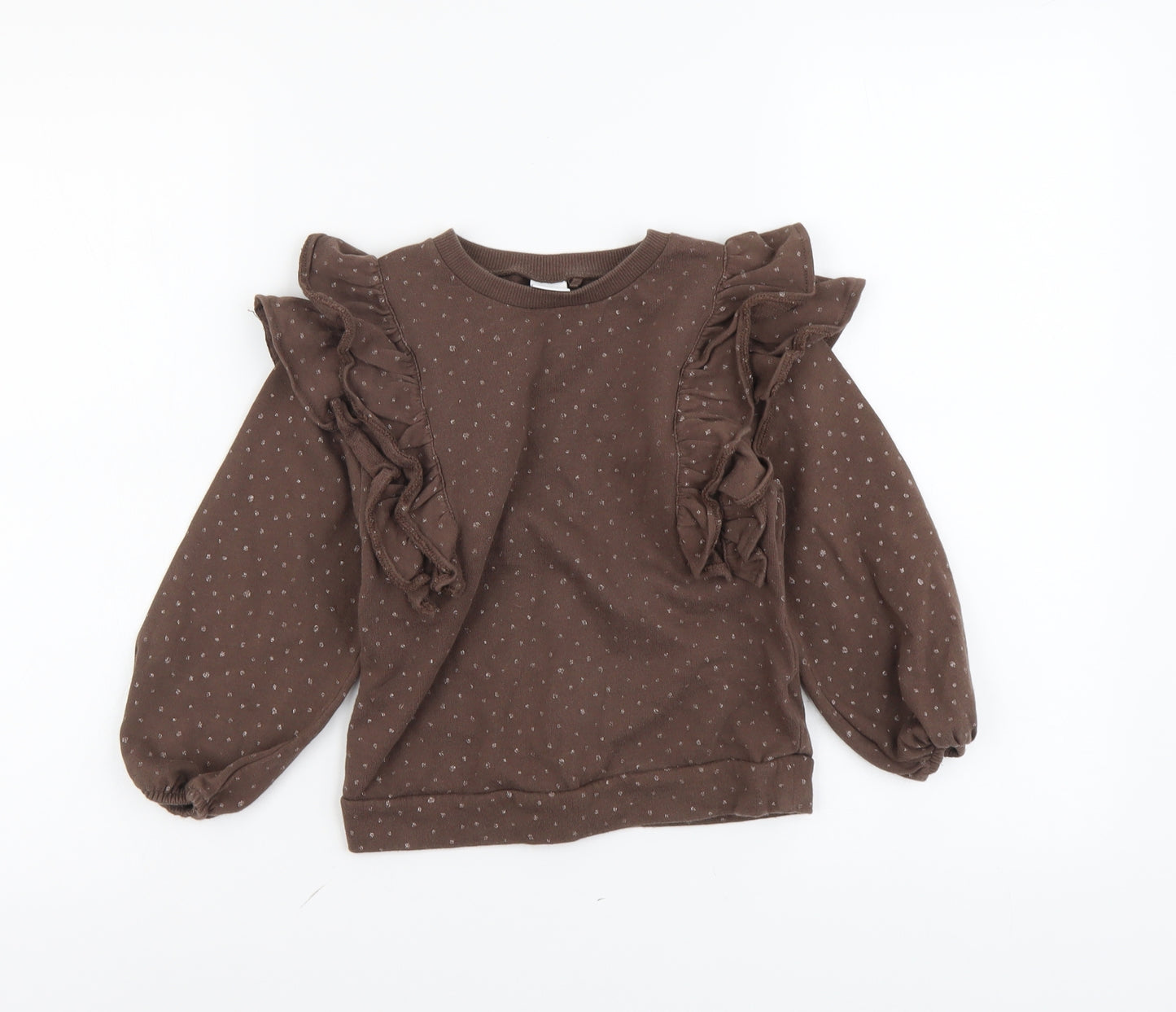 NEXT Girls Brown Cotton Pullover Sweatshirt Size 4-5 Years Pullover