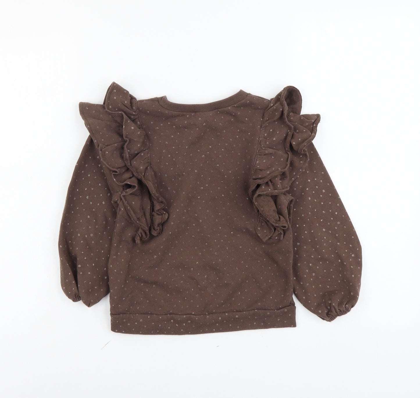 NEXT Girls Brown Cotton Pullover Sweatshirt Size 4-5 Years Pullover