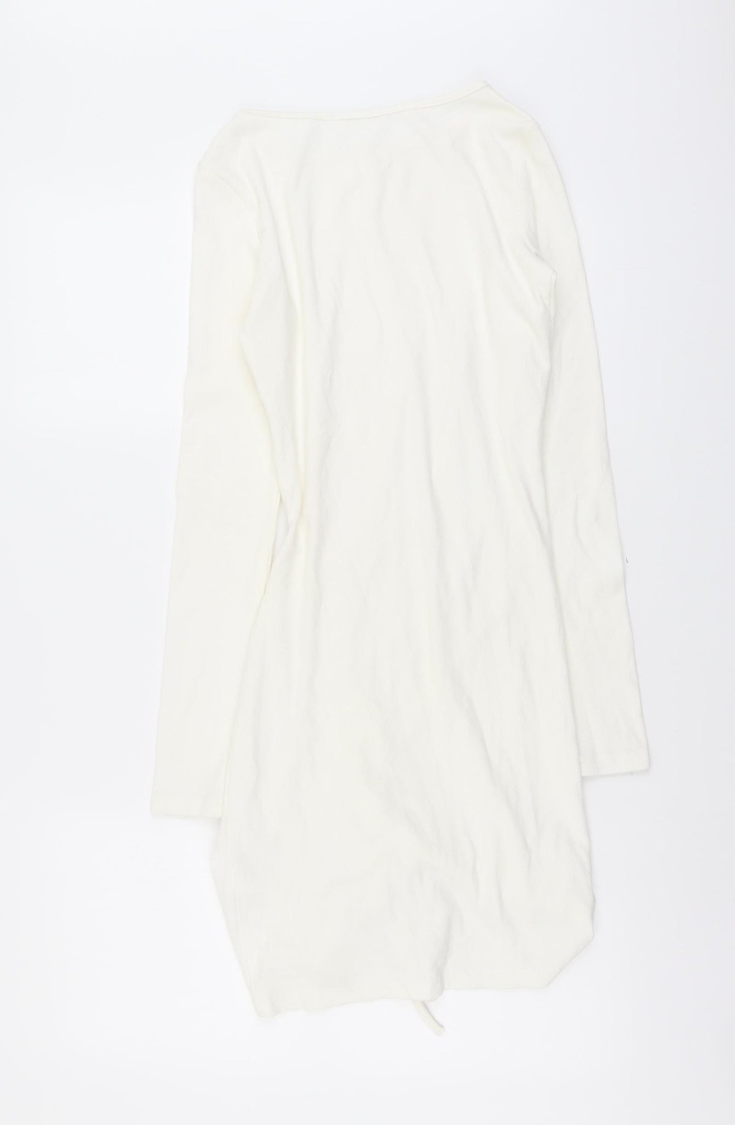 4th Reckless Womens Ivory Cotton Pencil Dress Size 8 Boat Neck Pullover