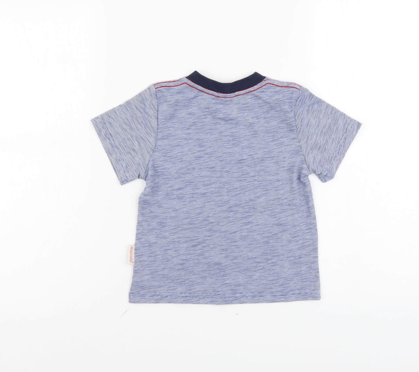 Hooligans Boys Blue Cotton Basic T-Shirt Size 2-3 Years Round Neck Pullover - The African Elephant