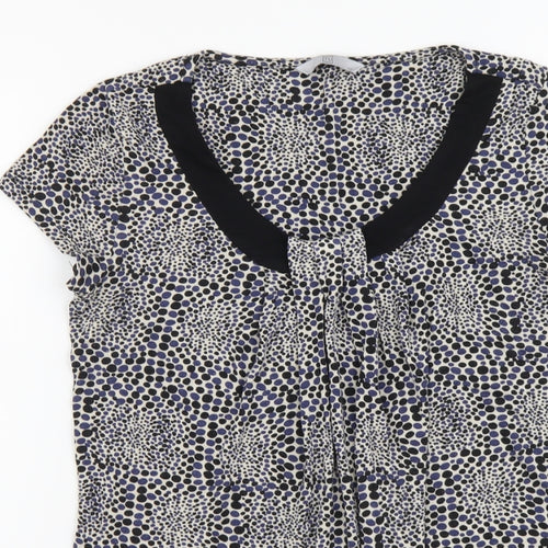 TU Womens Multicoloured Geometric Viscose Basic Blouse Size 12 Round Neck