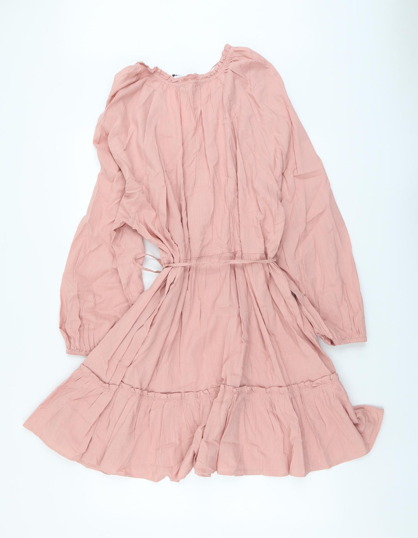 Marks and Spencer Womens Pink Cotton A-Line Size 22 V-Neck Pullover