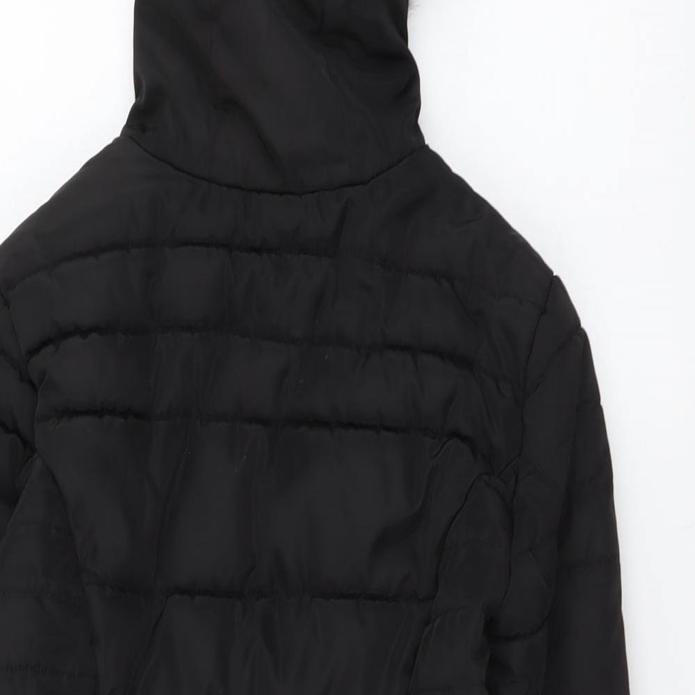 Studio Girls Black Quilted Coat Size 8-9 Years Zip