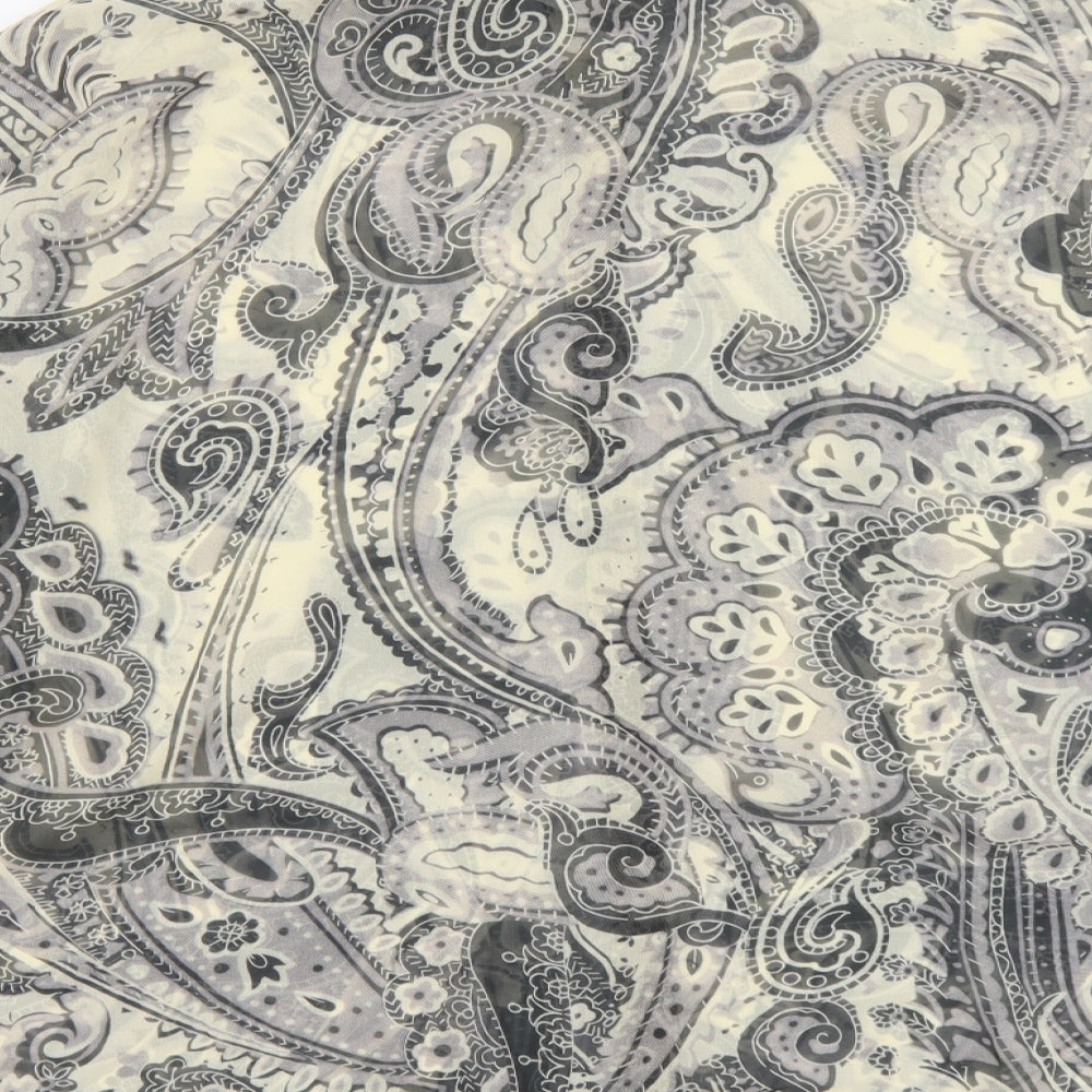 ASOS Womens Beige Paisley Polyester Basic Button-Up Size 24 Collared