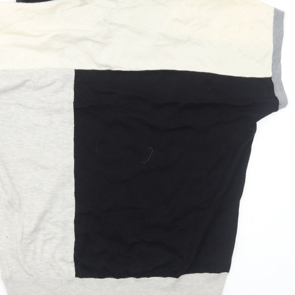 Fenn Wright Manson Womens Grey Colourblock Cotton Basic T-Shirt Size 10 Roll Neck