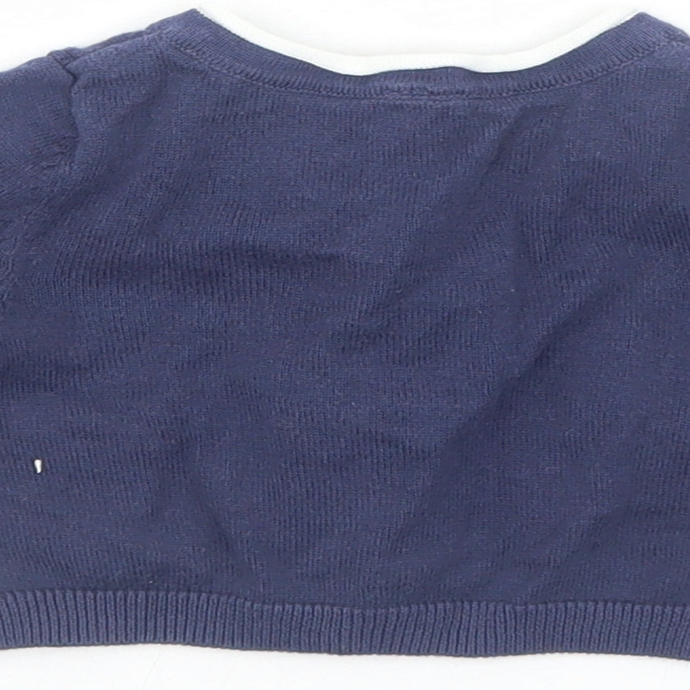 Marks and Spencer Baby Blue Cotton Cardigan Jumper Size 6-9 Months Button