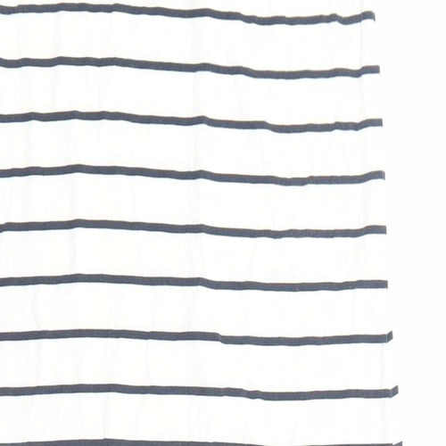 George Womens White Striped Viscose Tank Dress Size M Round Neck Pullover