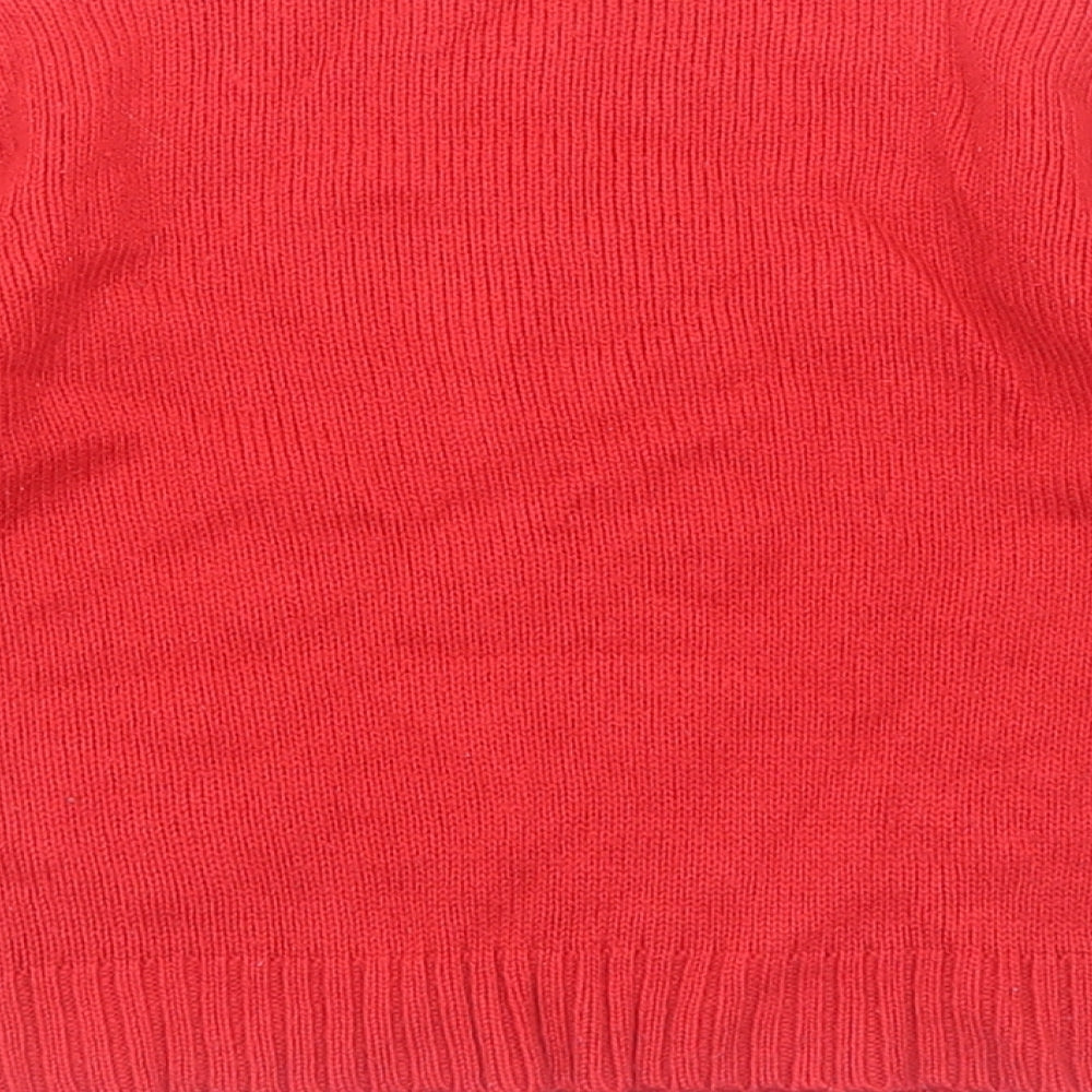 F&F Boys Red Cotton Pullover Jumper Size 18-24 Months Pullover - Christmas