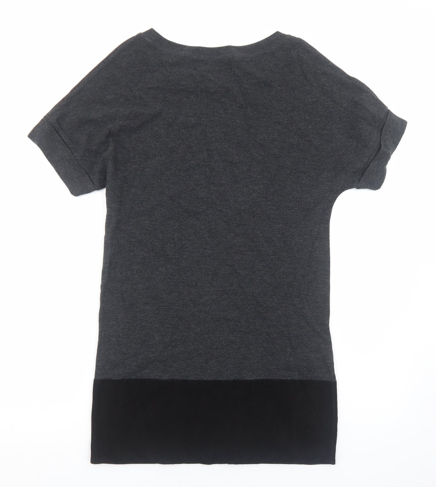 AllSaints Womens Grey Cotton Jumper Dress Size M Round Neck Pullover