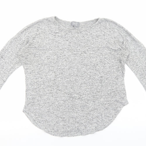 Lottie Loves Womens Grey Viscose Basic Blouse Size S Scoop Neck