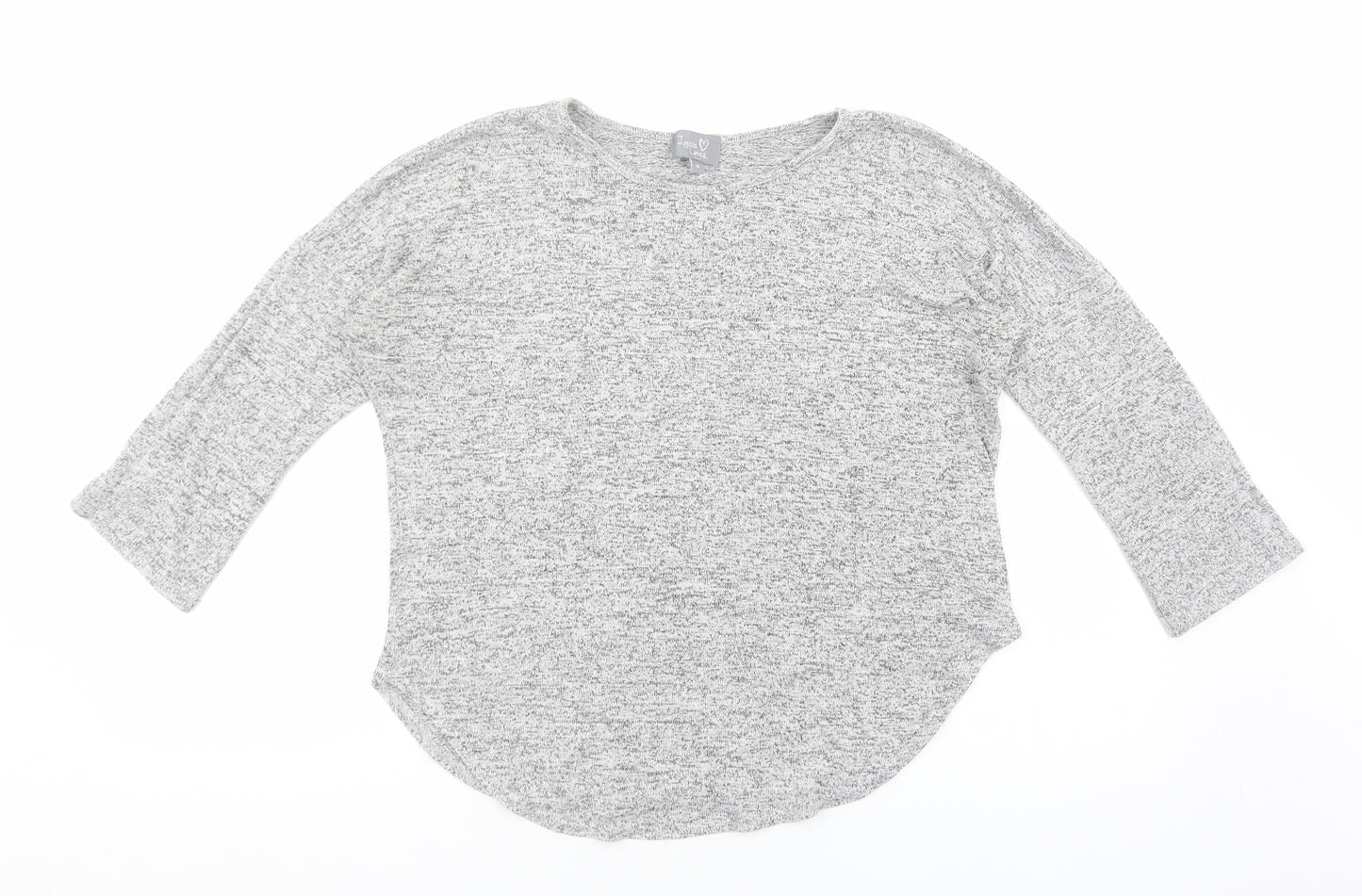 Lottie Loves Womens Grey Viscose Basic Blouse Size S Scoop Neck