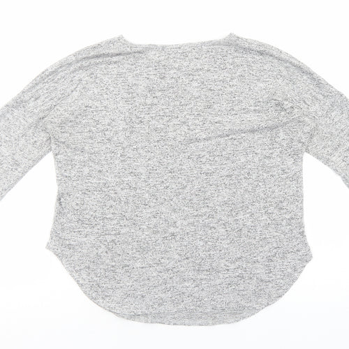 Lottie Loves Womens Grey Viscose Basic Blouse Size S Scoop Neck