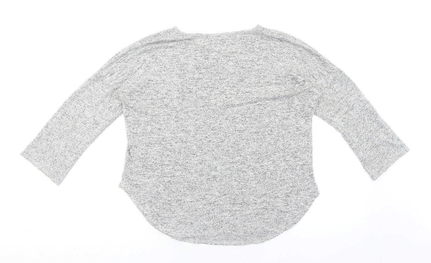Lottie Loves Womens Grey Viscose Basic Blouse Size S Scoop Neck