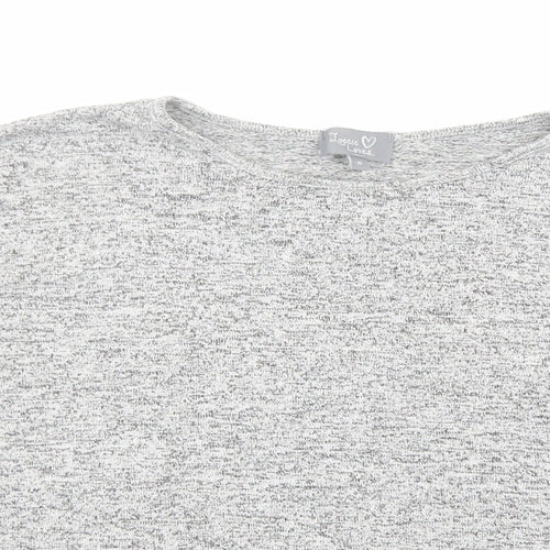 Lottie Loves Womens Grey Viscose Basic Blouse Size S Scoop Neck