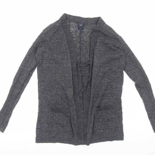 Gap Womens Grey V-Neck Cotton Cardigan Jumper Size XS