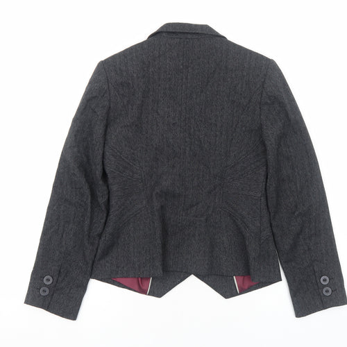 NEXT Womens Grey Cotton Jacket Blazer Size 8