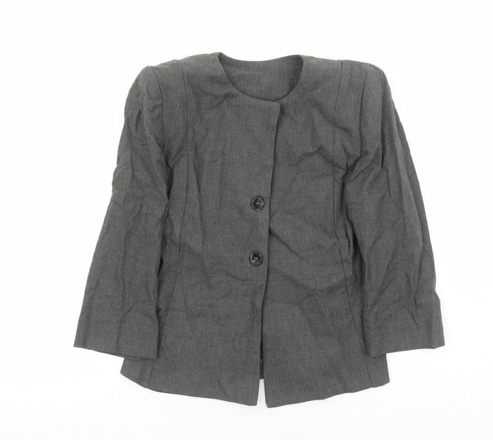 Preworn Womens Grey Jacket Blazer Size S Button