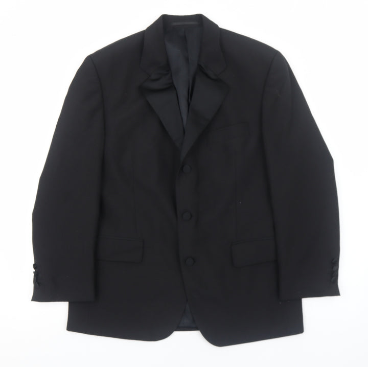 Youngs Mens Black Polyester Jacket Blazer Size L Regular