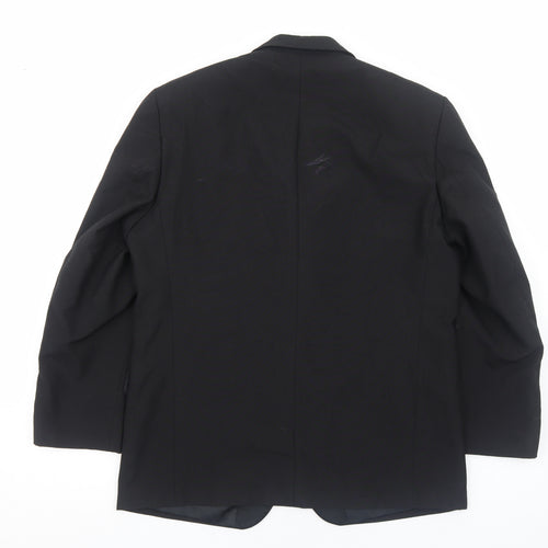 Youngs Mens Black Polyester Jacket Blazer Size L Regular