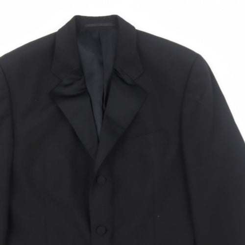 Youngs Mens Black Polyester Jacket Blazer Size L Regular