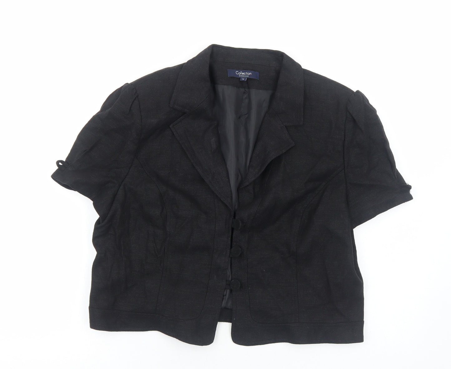Debenhams Womens Black Jacket Blazer Size 18 Button