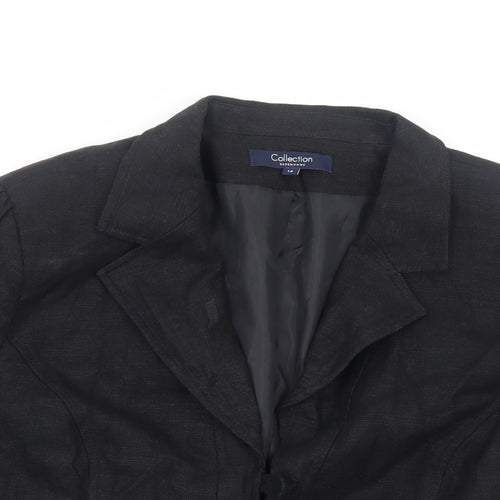 Debenhams Womens Black Jacket Blazer Size 18 Button