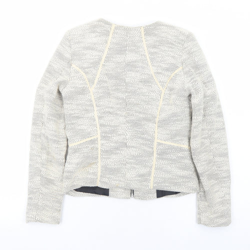 H&M Womens Ivory Geometric Jacket Size 8 Zip