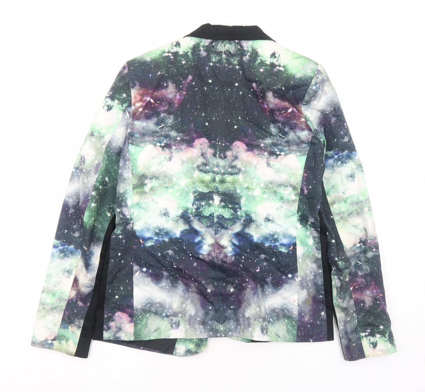 Topshop Womens Multicoloured Geometric Jacket Blazer Size 14 - Galaxy Print