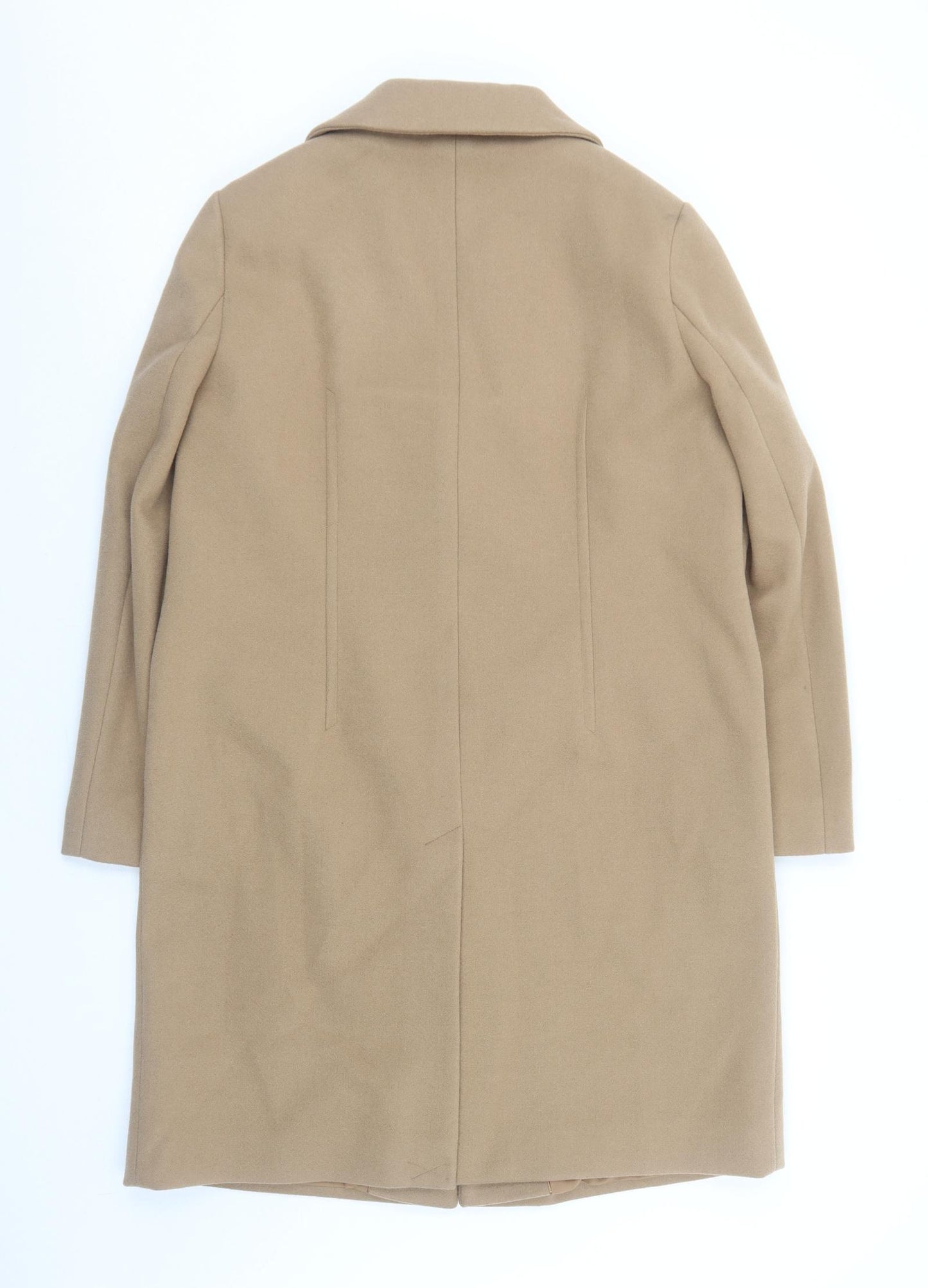 Marks and Spencer Womens Brown Overcoat Coat Size 14 Button