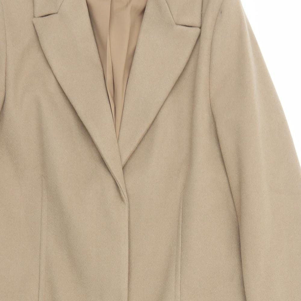Marks and Spencer Womens Brown Overcoat Coat Size 14 Button