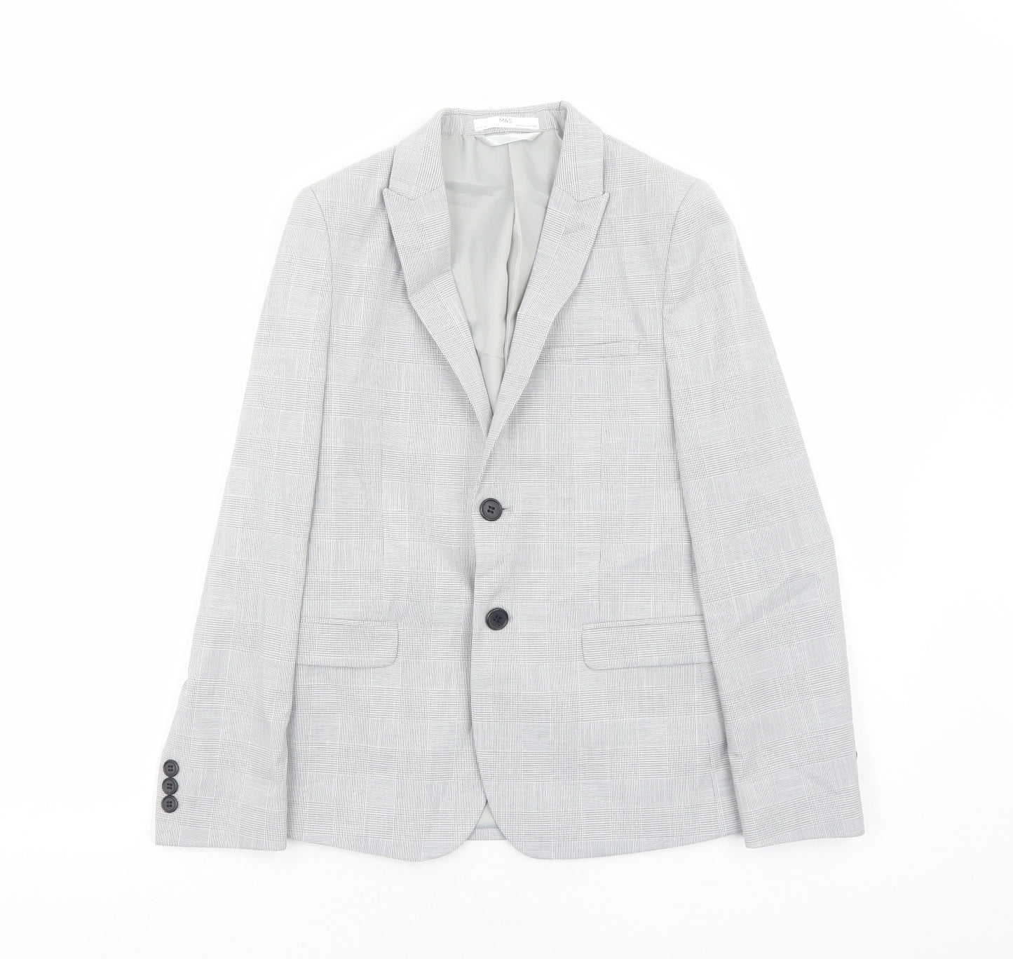 Marks and Spencer Boys Grey Jacket Blazer Size 11-12 Years Button