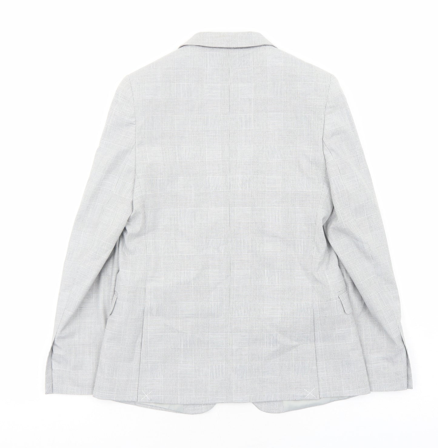 Marks and Spencer Boys Grey Plaid Jacket Blazer Size 10-11 Years Button