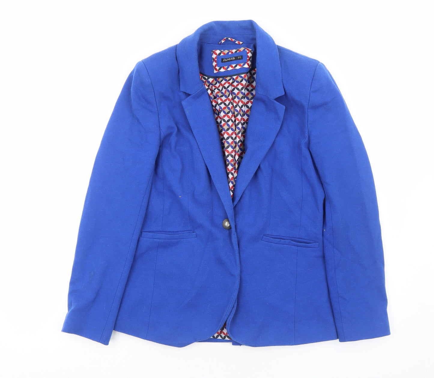 Dunnes Stores Womens Blue Jacket Blazer Size 14 Button