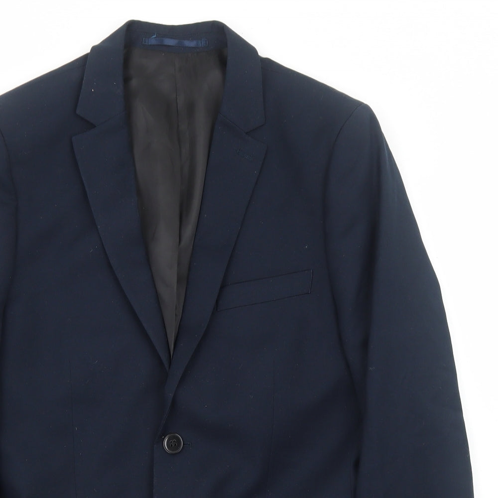 H&M Mens Blue Cotton Jacket Blazer Size L Regular