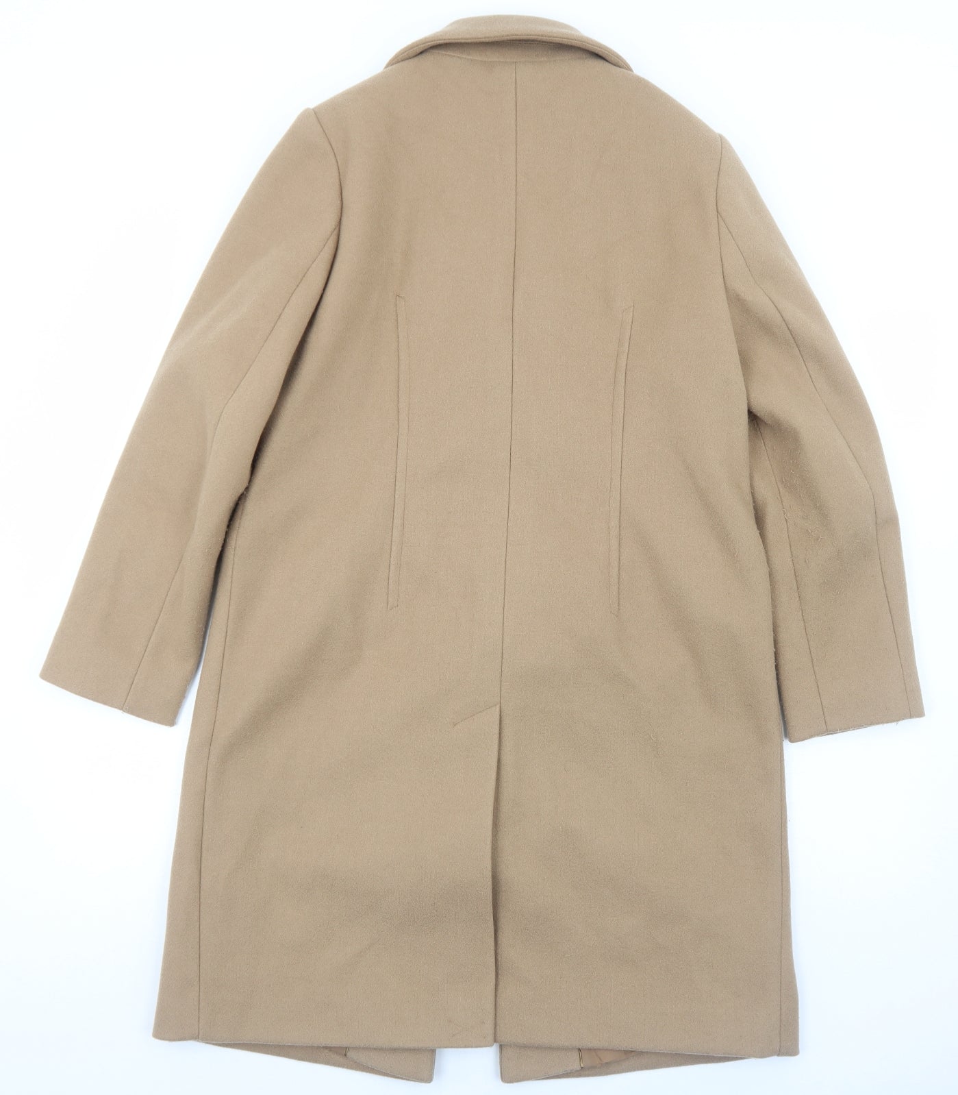 Marks and Spencer Womens Brown Overcoat Coat Size 12 Snap