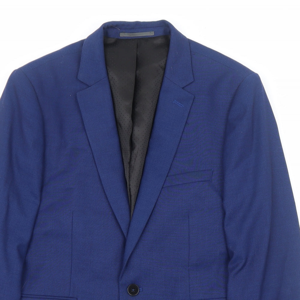 Burton Mens Blue Polyester Jacket Blazer Size S Regular