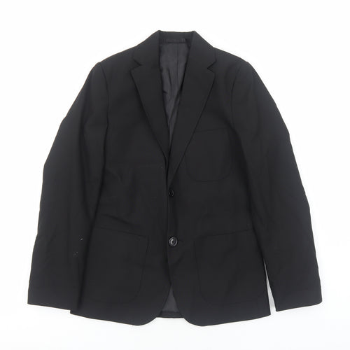Marks and Spencer Boys Black Jacket Blazer Size 10-11 Years Button