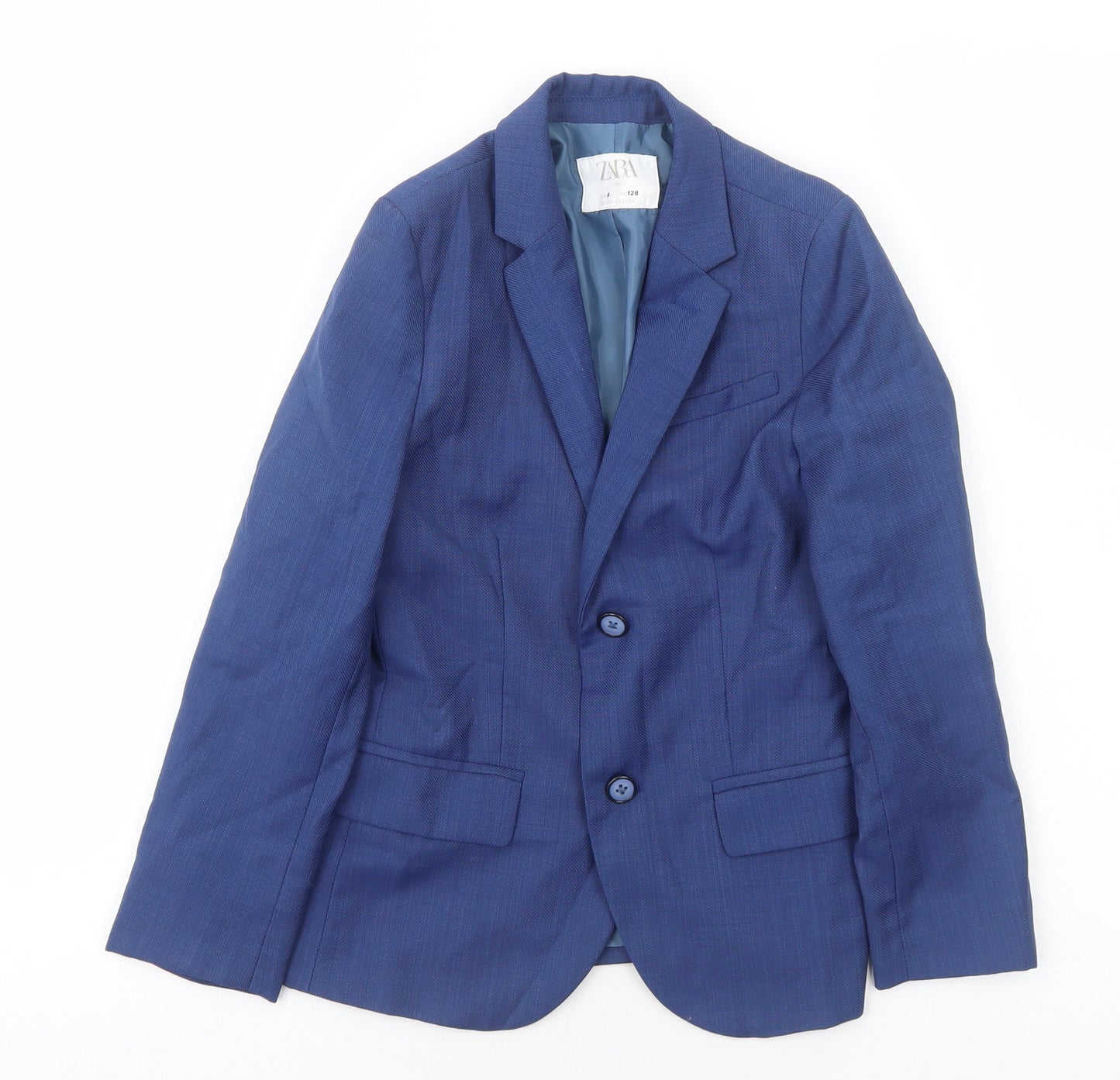 Zara Boys Blue Jacket Blazer Size 8 Years Button