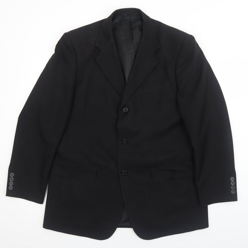 Cedar Wood State Mens Black Polyester Jacket Blazer Size M Regular