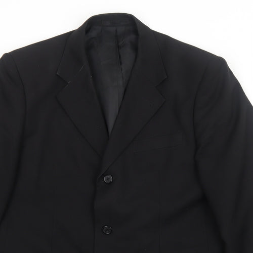 Cedar Wood State Mens Black Polyester Jacket Blazer Size M Regular
