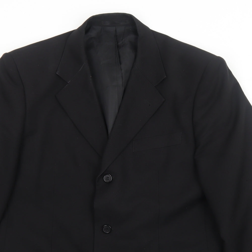 Cedar Wood State Mens Black Polyester Jacket Blazer Size M Regular