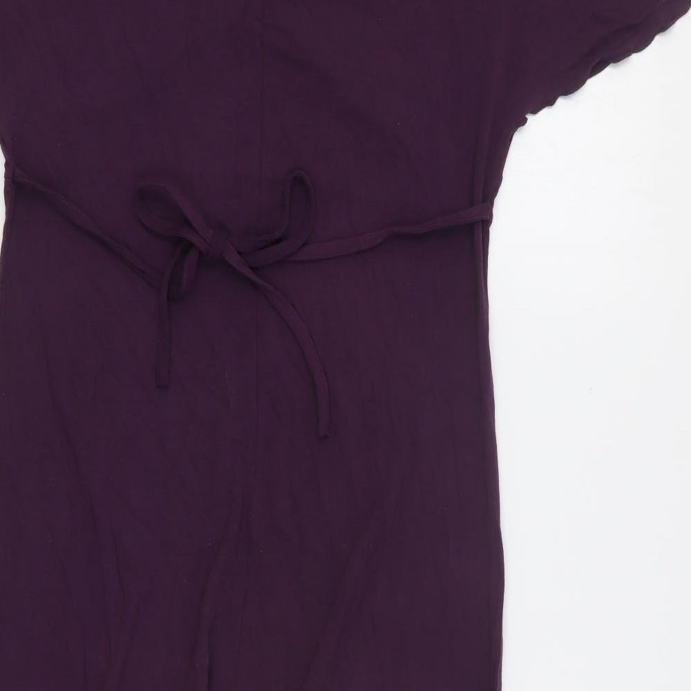 Betty Jackson Black Womens Purple Viscose Trapeze & Swing Size 14 V-Neck Pullover