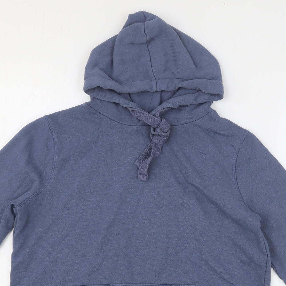 TU Womens Blue Cotton Pullover Hoodie Size 12 Zip