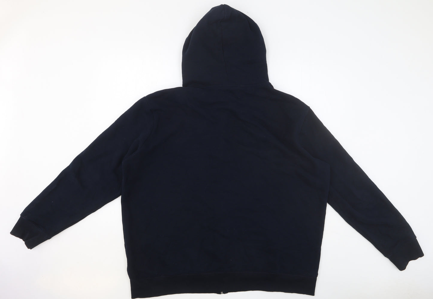 Marks and Spencer Mens Blue Cotton Full Zip Hoodie Size 2XL