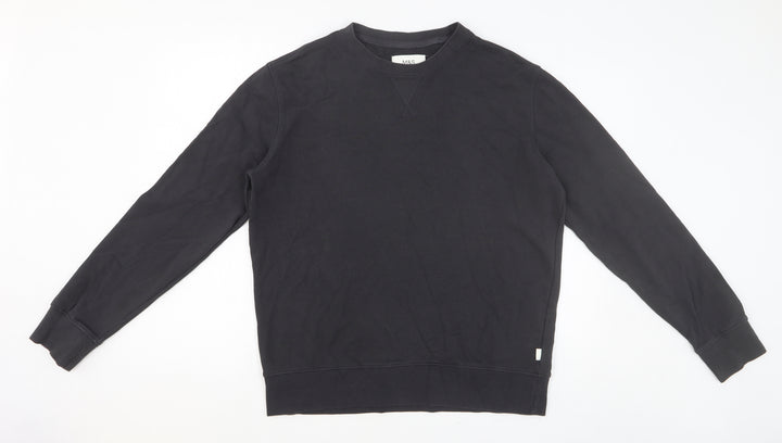 Marks and Spencer Womens Grey Round Neck Cotton Pullover Jumper Size M