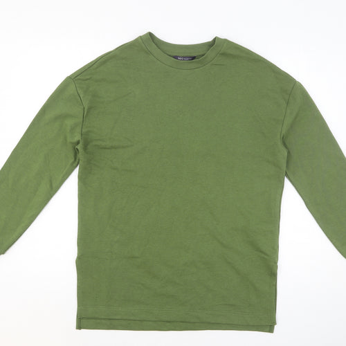 Marks and Spencer Womens Green Cotton Pullover Sweatshirt Size 8 Pullover