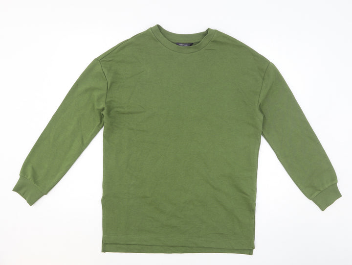 Marks and Spencer Womens Green Cotton Pullover Sweatshirt Size 8 Pullover