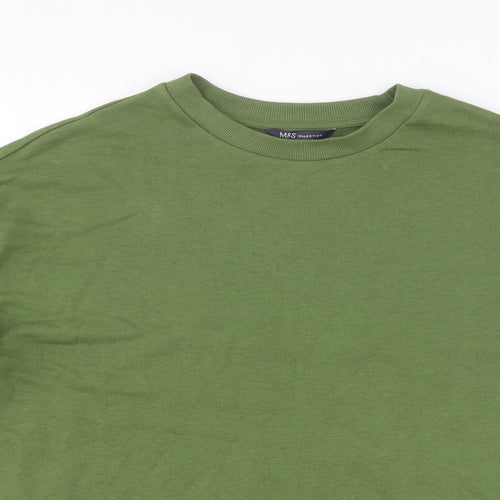 Marks and Spencer Womens Green Cotton Pullover Sweatshirt Size 8 Pullover